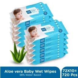 Soft Cleansing Baby Wet wipes without Lid | Aloe vera - Pack of 10-image-9