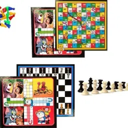 hk sports 2 in 1 Wooden 12*12" Ludo & Snake Ladder | Ludo & Chess | Ludo Token | Chessmen 32 cm Chess Board image 5
