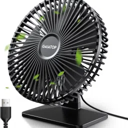 Gaiatop 4 Speeds Portable Mini Powerful Desktop Table Fan Small Table Fan, 6.5 Inch Ultra-quiet, 90° Adjustment for Better Cooling USB Fan-12