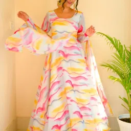 Printed Georgette Stitched Anarkali Gown-image-31