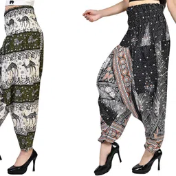 narnari Printed Rayon, Cotton Women Harem Pants-picture-8