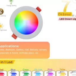 dhija 10 watt 7 Color in 1 Conceal Down Light 4 Pcs Ceiling Light Ceiling Lamp image 2