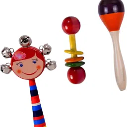 Wooden Toys Non Toxic Natural Colour Finished Toys For Baby Rattle-5