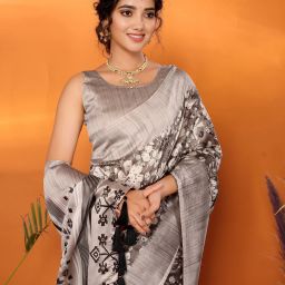 Printed Kalamkari Art Silk Saree-image-115