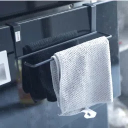 Iron Spray Build|Easy Installation|Bathroom & Kitchen Organizer Black Towel Holder-image-68