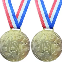 2pc Gold No. Medal With U.S Strip Medals for school competition sport Medal-58