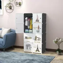 8-Door 8-Shelf Plastic Collapsible PC Collapsible Wardrobe PP Collapsible Wardrobe-25