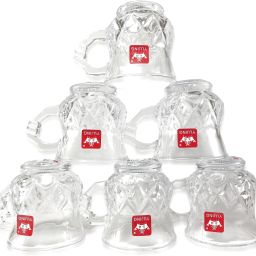 Pack of 6 Glass YUJING Transparent Tea Cup Coffee Cup Set of 6 Made of Glass 140 ml-23