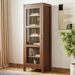 Solid Wood Semi-Open Book Shelf-24