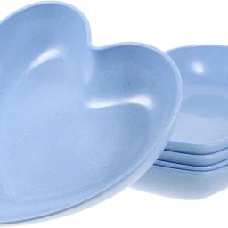 Heart Shape Small Snack Dessert Dishes Unbreakable Set for Kids Tray,BLUE Tray-image-91