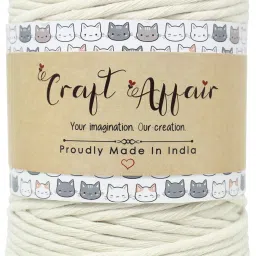 | Single Strand Cotton Macrame Cord (20 M, 3mm) | DIY-Project - Off White Off White-11