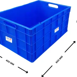 singhal Plastic Heavy Duty Multipurpose Rectangular Storage Box Crates 65x45x31 CM Storage Basket image 3