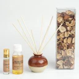 auradecor Lemon Grass Diffuser Set, Potpourri, Aroma Oil image 4