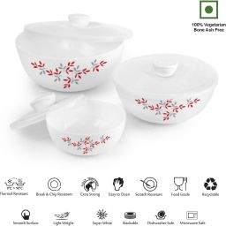 cello Opalware Mixing Bowl Royale Twilight Set with Lid (500ml, 1000ml, 1500ml) image 3