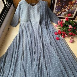 Printed Georgette Stitched Anarkali Gown-image-3