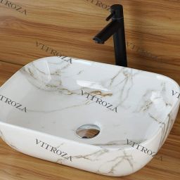 Table Top Premium Designer Ceramic Wash Basin GLOSSY_CUBE_40 Counter Top-image-69