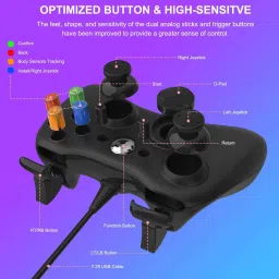 gamnik Xbox 360 Wired Controller for Xbox 360 with Dual-Vibration Turbo for Microsoft Xbox 360/360 Slim and PC Windows 7,8,10 Joystick image 4