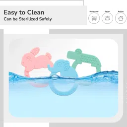 r for rabbit Tiny Bites Zoobie Baby Teether with Soft Edges and Choke-Free Design (Pack of 3) Teether image 4