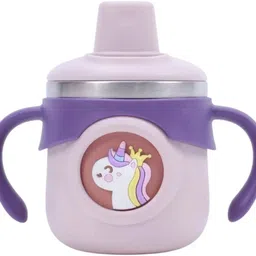 magic pebbles Stainless Steel Insulated Hot & Cold Baby Sipper Bottle with Handle-260ML-picture-10