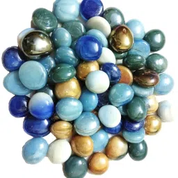 Round Pebbles Glass Stone Milky 450 gm Regular Round Fire Glass Pebbles-image-73
