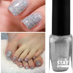 super stay Premium Matte Nail Polish Matte shimmer finish silver-0