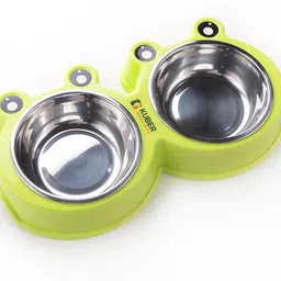 kuber industries Dog Food Bowl|Stainless Steel,PVC Material Dog Bowls|Non Slip,Durable,Non Toxic| Stainless Steel Pet Bowl-picture-6
