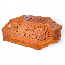 Handmade Wooden Tray for Serving|Tea Tray Wooden, Wooden Tray small oval shape Tray-image-29