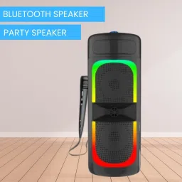 FRONY Bluetooth (PORTABLE WIRELESS PARTY SPEAKER) With Karaoke Mic and RGB LightsB137 40 W Bluetooth Tower Speaker-image-22
