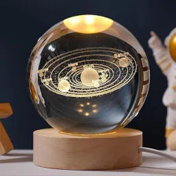 3D Solar System Crystal Ball Night Light Table Lamp-12