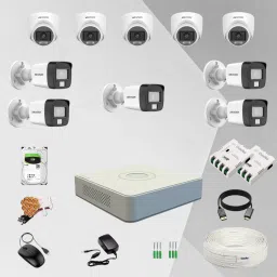 Clocite HIKVISION 3K (5MP) 5 Dome 5 Bullet Cameras (Color Night Vision+Audio) + 16CH DVR Security Camera-picture-10