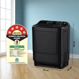 godrej 10 kg 5 Star Aquajet Pulsator, Drying at 1400 RPM Speed, Spin Shower, Semi Automatic Top Load Black image 2