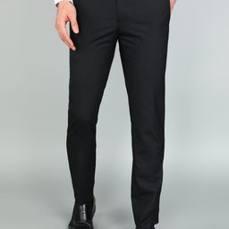 raymond Men Slim Fit Black Polyester Trousers-picture-13