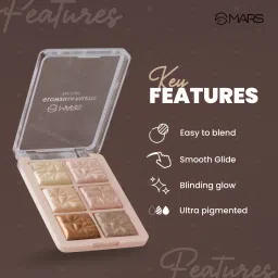 mars 6 Shade illuminating and Blusher Palette Highlighter image 2