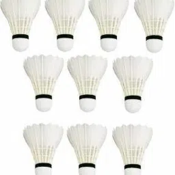 Shuttlecock Pack of 10 Feather Shuttle Cock (White R-10) Feather Shuttle- White-picture-16
