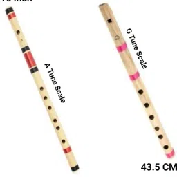 A Scale & G Scale Bansuri Special JANAMASTHAMI Pooja Gift 16 & 17 Inch Size Bamboo Flute-image-23