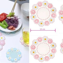 Silicone Hot Pot Holder/Silicon Hot Mat/Dining table mat(Set of 4) mat finish Trivet-2