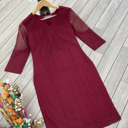 Women Embroidered Georgette Straight Kurta-image-29