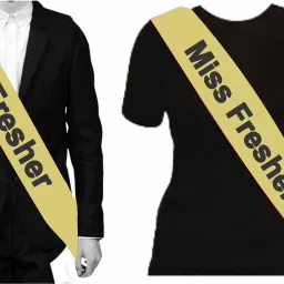 Mr. and Miss Fresher Gold Sash, Party Celebration Accessories, Set of 2-image-29