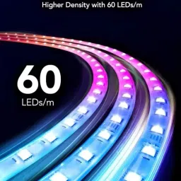 RADIYON 5M Smart RGBIC LED Strip with App Control, Music Sync, 60led/m Light Strip Light image 4