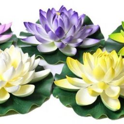 Pack Of 5 Floating Flowers For Water Bowl Multicolor Lotus Artificial Flower-picture-14