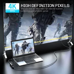 ZITRONIX Black USB Hub 3-in-1 Type C to HDMI Docking Station with PD100W Charging Phone Converter image 5