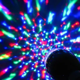 beertech 360 Degree Rotating LED RGB Color Rotating Bulb for Indoor & Outdoor Party Single Disco Ball image 3