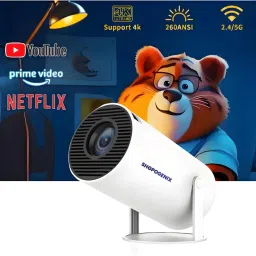 SHOPOGENIX 720P Android Smart TV 4K Projector for Classroom and Home Theater (200 lm / 1 Speaker / Wireless / Remote Controller) Portable Projector-27
