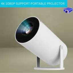 Guggu Mini HD Projector for Home 4KSupport With Built-in App Netflix/Prime/YouTubeJ231 (4500 lm / 1 Speaker / Wireless / Remote Controller) Portable Projector-picture-1