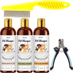 Combo_5in1shampoo_fleacomb_nailclipper_desheddingshampoo_itchawayshampoo Pet Spa Kit-image-6