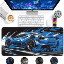 Gyanvi Large Rubber Base Desk Mat, Anti-Slip Keyboard Pad, Large Cheat Sheet Mouse Pad Mousepad image 4