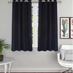 the conversion Black Solid Jute 5 Ft Light Filtering Eyelet Window Curtains (Set of 2)-picture-12