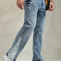 Men Boot-Leg Mid Rise Blue Jeans-image-17