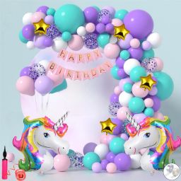 Adorable Large Unicorn Theme Birthday Decoration Combo Kit for Girls-19