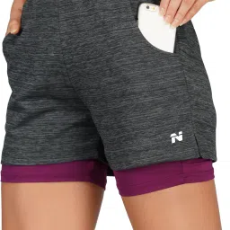 Solid Women Grey Gym Shorts, Sports Shorts, Compression Shorts, Cycling Shorts, Running Shorts-image-13